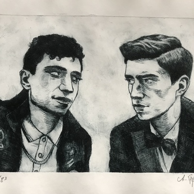 Dead boy detectives artprint: "the boys" (black)