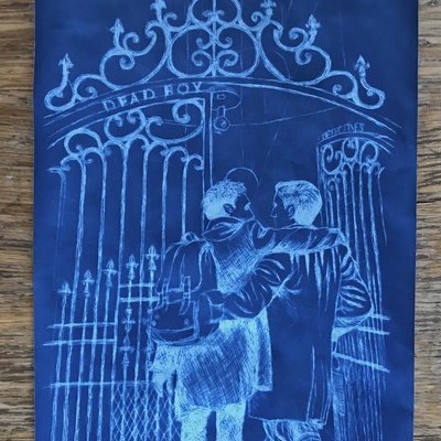 Dead boy detectives cyanotype: "agency gate"