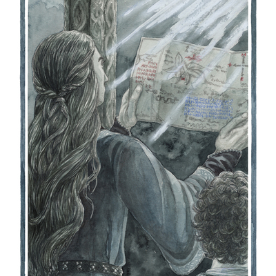 Tolkien a4 artprint: "moon letters"