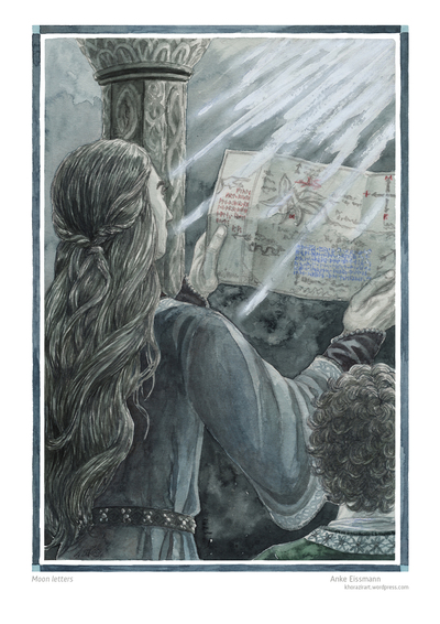 Tolkien A4 Artprint: "Moon letters"