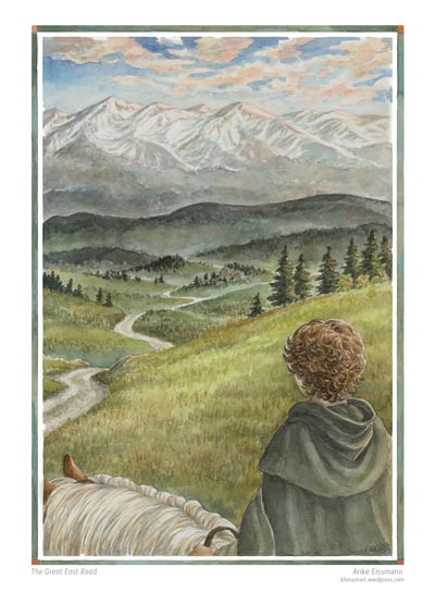 Tolkien A4 Artprint: "The Great East Road"