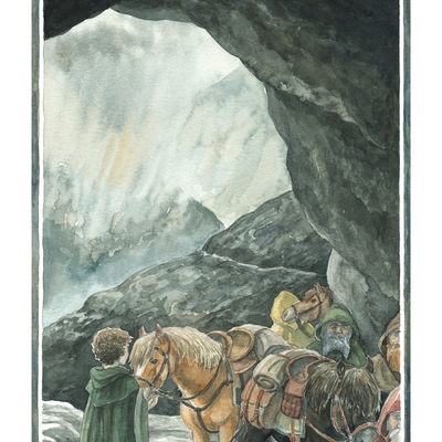 Tolkien a4 artprint: "the caves of the misty mountains"