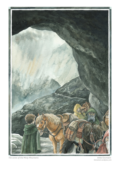 Tolkien A4 Artprint: "The caves of the Misty Mountains"