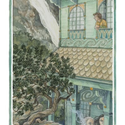 Tolkien a4 artprint: "the winds at rivendell"