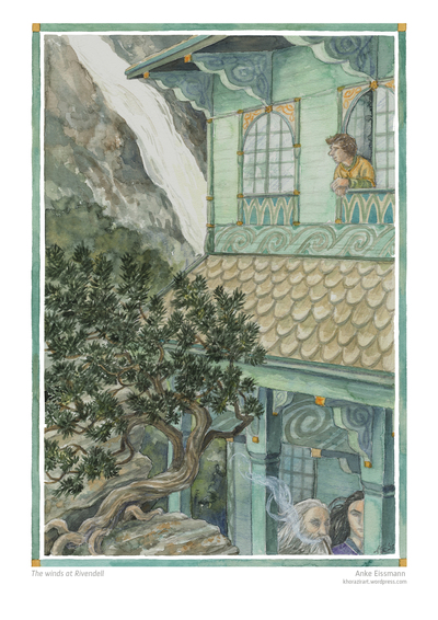 Tolkien A4 Artprint: "The winds at Rivendell"