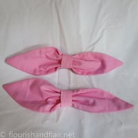 Set of 2 Long Cotton Hair Bows - Thumbnail 2