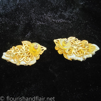Gold Floral Earrings - Thumbnail 1