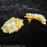 Gold Floral Earrings - Thumbnail 2