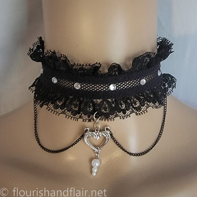 Black lace necklace