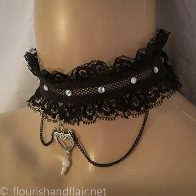Black lace necklace