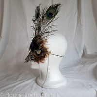 Feathered Half Mask with Chain - Thumbnail 1