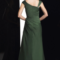 Sheath Sage Green Pleat Chiffon Mother of Bride/Groom Dresses With Beading - Thumbnail 1