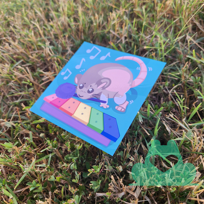 Neil banging out the tunes mini print