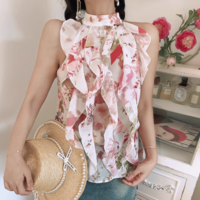 floral print layered top - Thumbnail 4