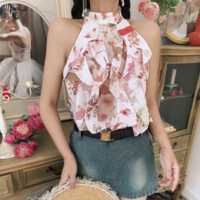 floral print layered top - Thumbnail 6