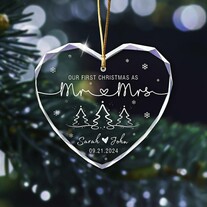 Personalized Baby's First Christmas Ornament 2025 • Custom Name Gift for Newborn Girl or Boy • Glass Heart or Round Ornament Keepsake