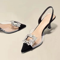 Spring and Autumn Fashion New Sexy Banquet Comfortable Crystal heels - Thumbnail 5