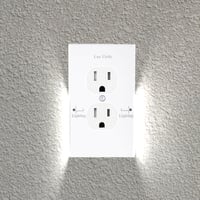 2Pack Wall Outlet Plate LED Night Light, Illuminated Plug Cover With Sensor Inductive Guide way light Easy Snap On No Wire Or Battery Needed - Thumbnail 1