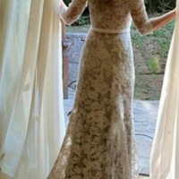 Mermaid Half Sleeve Lace Wedding Dresses - Thumbnail 1