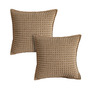 SOGA 2X 45cm Cozy Brown Geometric Knit Polyester Pillow Cover-3