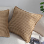 SOGA 2X 45cm Cozy Brown Geometric Knit Polyester Pillow Cover-4