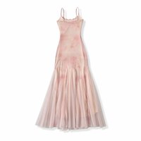 Mesh splicing suspender dress seaside holiday temperament hip long skirt - Thumbnail 4