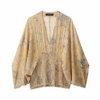 Retro fashion loose printed casual design shirt - Thumbnail 1