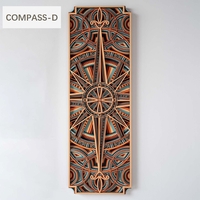 STEREOWOOD Compass, Symmetrical Mandala Wall Art, 3D Laser Cut Geometric Wood Decor Set, Handcrafted Wall Sculpture Panels - Thumbnail 5