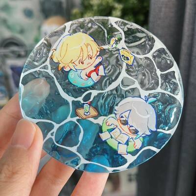 Pool party acrylic coaster