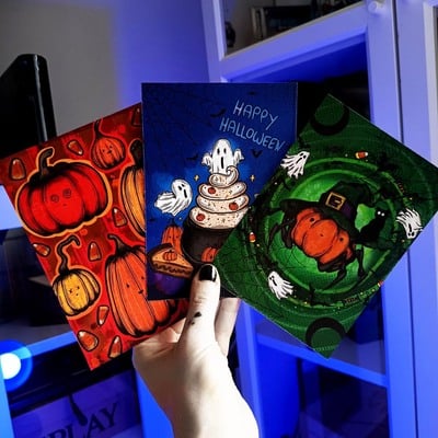 Postcard set: happy halloween ( 3 pieces )