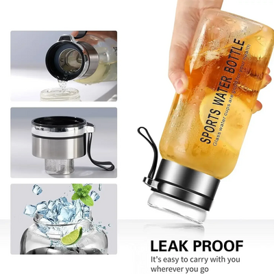 2l large capacity glass water bottle transparent milk juice cup for tour outdoor