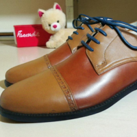 Crafted Leather Classic Brown Leather Oxford Lace up Dress Shoes - Thumbnail 1