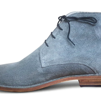 Crafted leather classic gray suede leather chukka boot