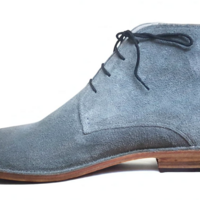 Crafted Leather Classic Gray Suede Leather Chukka Boot - Thumbnail 2