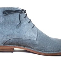 Crafted Leather Classic Gray Suede Leather Chukka Boot - Thumbnail 1