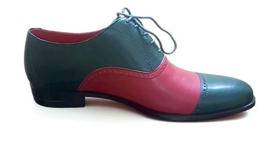 Crafted Leather Classic Men Two Tone Leather Oxford Lace up Dress Shoes