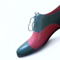Crafted Leather Classic Men Two Tone Leather Oxford Lace up Dress Shoes - Thumbnail 2