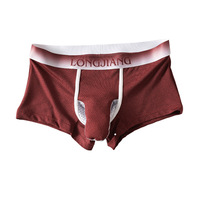 Men's sexy underwear mesh holes breathable youth elephant tube physiological boxer briefs L482   - Thumbnail 1