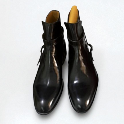 Crafted leather classic black leather jodhpur boot
