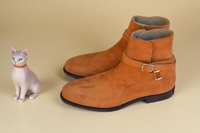 Crafted Leather Classic Tan Suede Leather Buckle Strap Jodhpur Dress Boot
