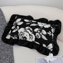 SOGA 2X 45cm Elegant Black & White Cushion Cover with Tassels