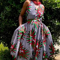 Sunset Flame Harem Style Romper - Thumbnail 1