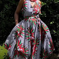 Sunset Flame Harem Style Romper - Thumbnail 2