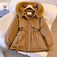 Fleece Lined Hooded Down Jacket  Warm Winter Coat for Women - Thumbnail 8