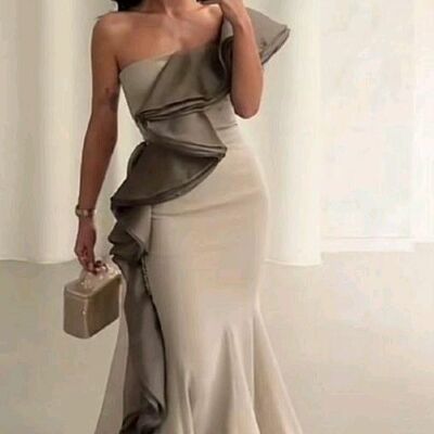 Mermaid satin prom dress evening formal gown sexy birthday party gown - Thumbnail 1