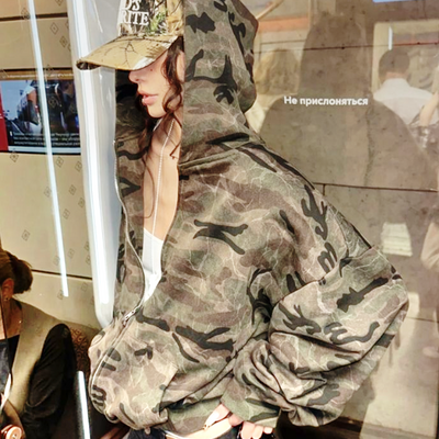 Camo zip hoodie