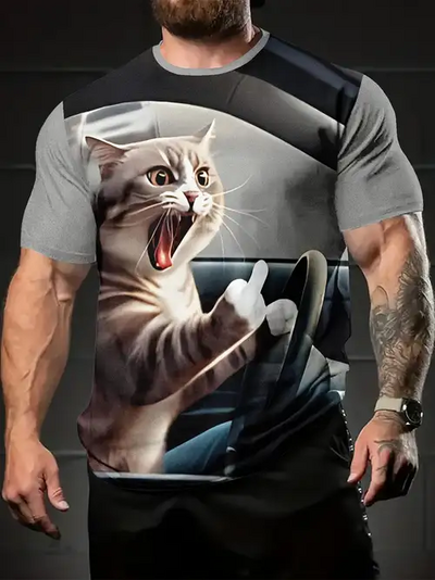 Men's Animal Funny T Shirt Short Sleeve T shirt 3D Print O-Neck