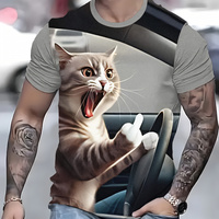 Men's Animal Funny T Shirt Short Sleeve T shirt 3D Print O-Neck - Thumbnail 3