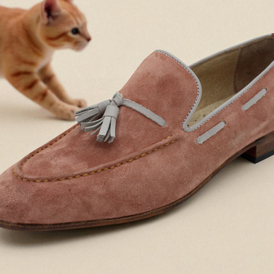 Crafted leather classic genuine suede leather tassel loafers dress shoes - Thumbnail 1