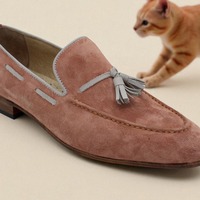 Crafted Leather Classic Genuine Suede Leather Tassel Loafers Dress Shoes - Thumbnail 3